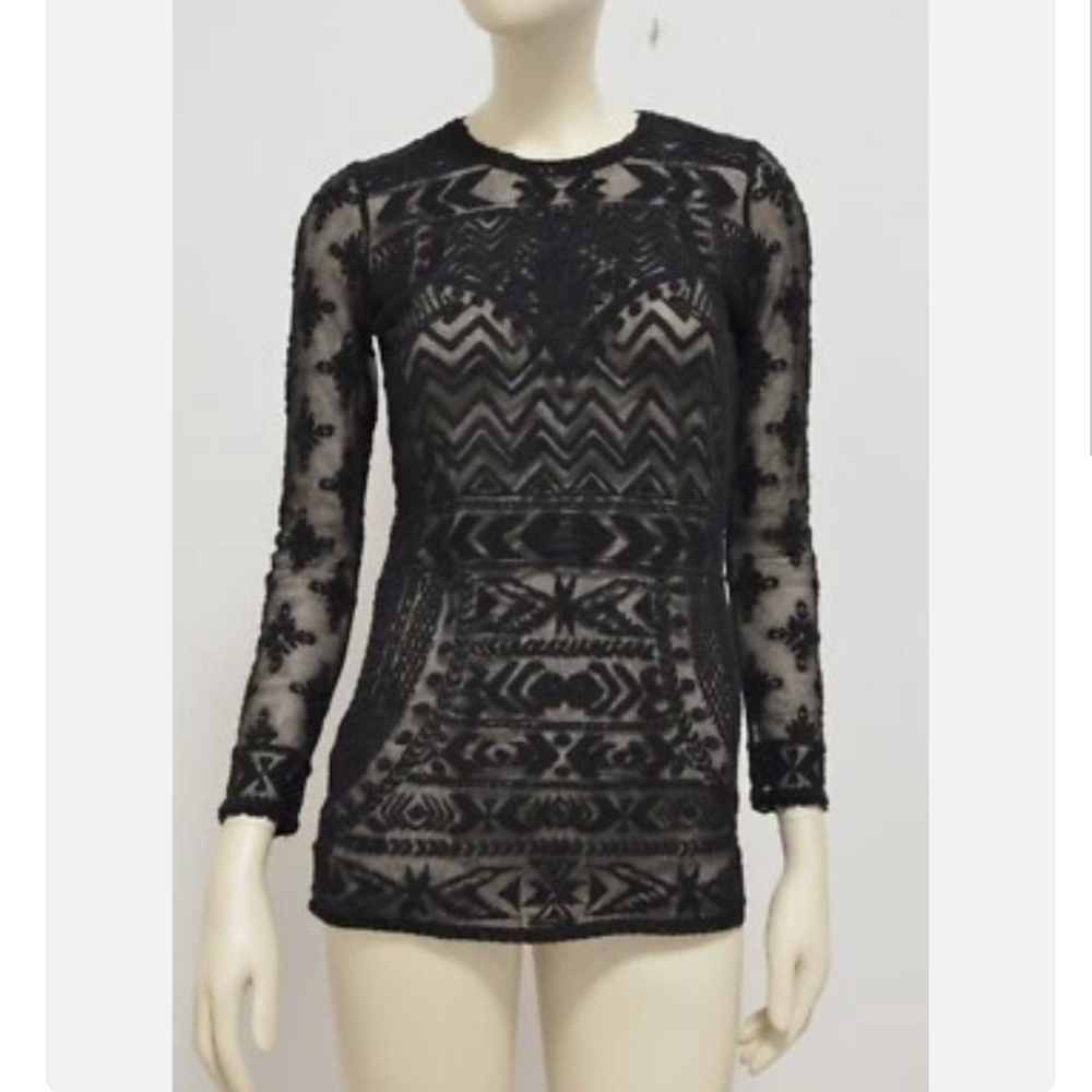 ISABEL MARANT Pour H&M Black Lace Sheer Patterned Top - New and Gorgeous! - Picture 3 of 16
